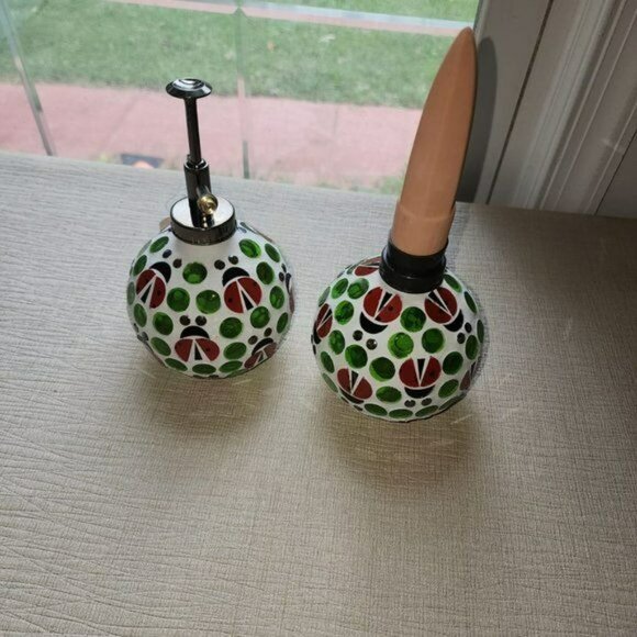 Evergreen set of 2 Mosaic watering globe with coordinated mister set, Ladybug - Picture 5 of 6